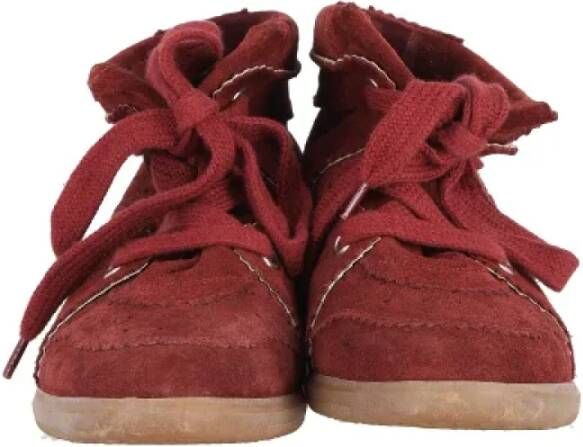 Isabel Marant Pre-owned Suede sneakers Red Dames