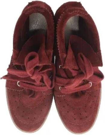 Isabel Marant Pre-owned Suede sneakers Red Dames