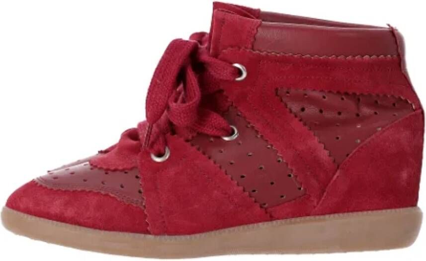 Isabel Marant Pre-owned Suede sneakers Red Dames