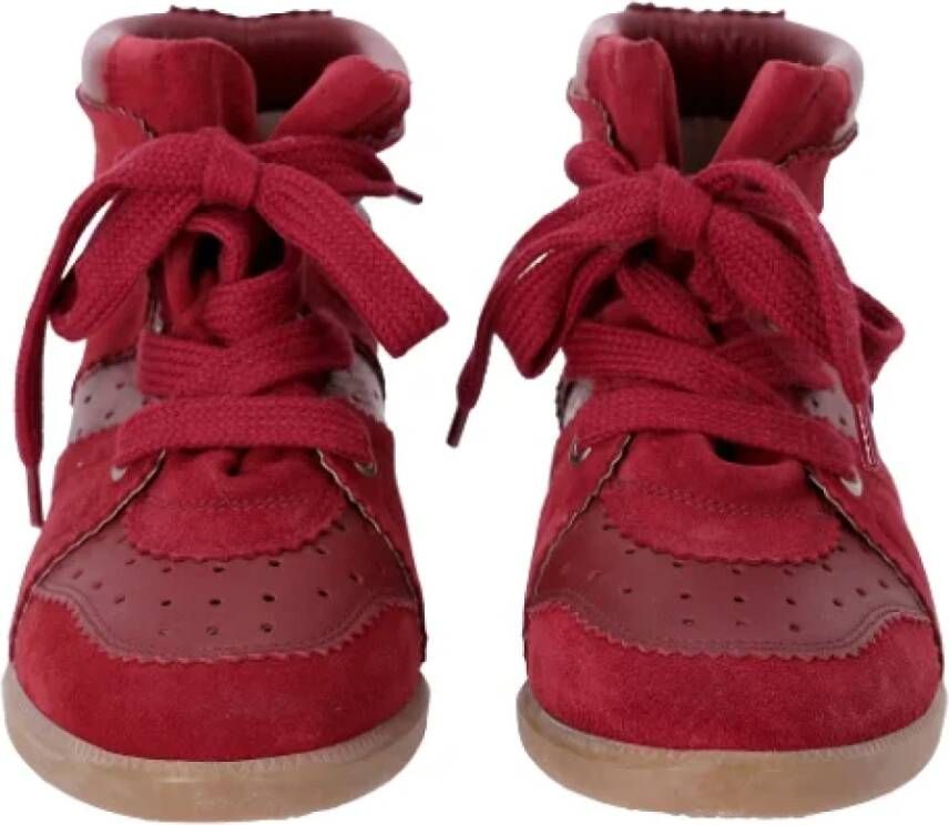 Isabel Marant Pre-owned Suede sneakers Red Dames