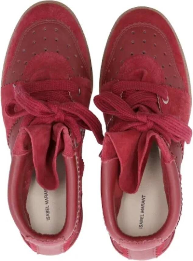 Isabel Marant Pre-owned Suede sneakers Red Dames