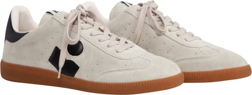 Isabel marant Retro-geïnspireerde Chalk Black Sneakers Beige Dames