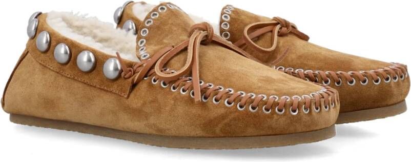 Isabel marant Shearling Loafer Cognac Schoenen Brown Dames