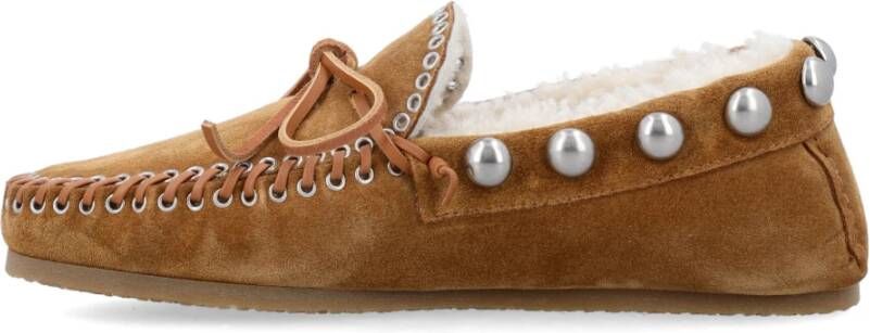 Isabel marant Shearling Loafer Cognac Schoenen Brown Dames