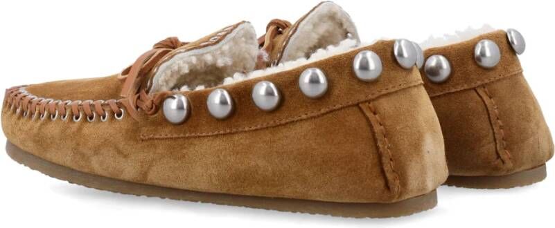 Isabel marant Shearling Loafer Cognac Schoenen Brown Dames