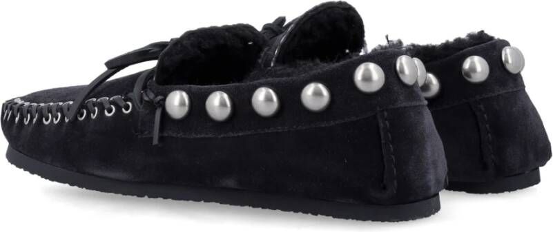 Isabel marant Shearling Loafer Zwarte Schoenen Black Dames