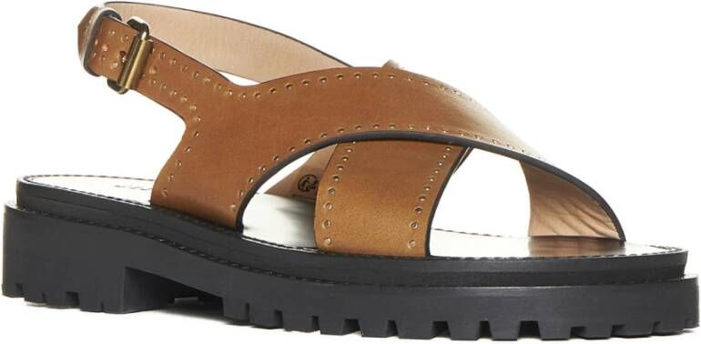 Isabel marant Studded Leren Sandalen Brown Dames