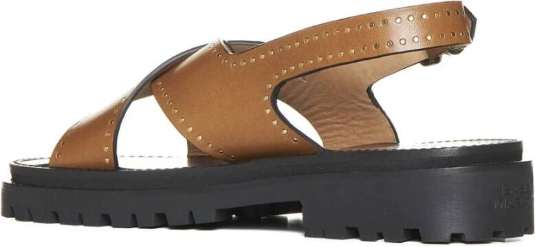 Isabel marant Studded Leren Sandalen Brown Dames