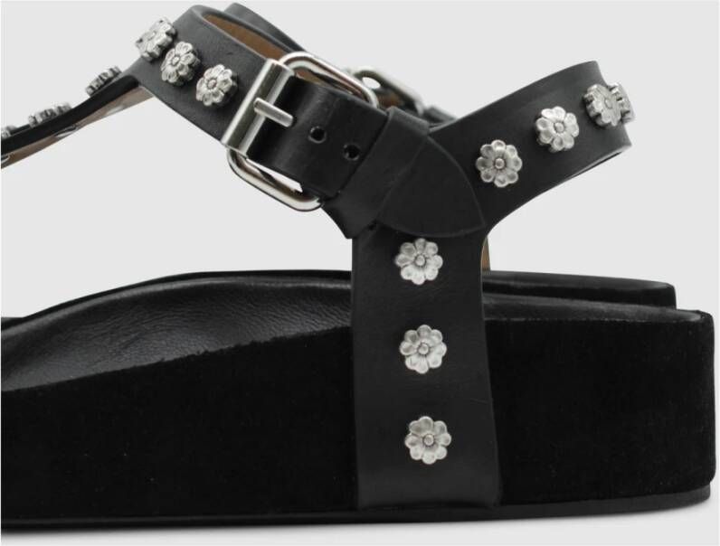 Isabel marant Studded Sandalen Enore Zwart Zilver Black Dames