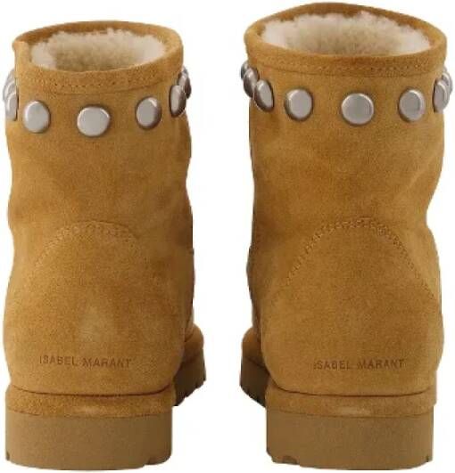 Isabel marant Studded Shearling Enkellaarzen Bruin Unisex