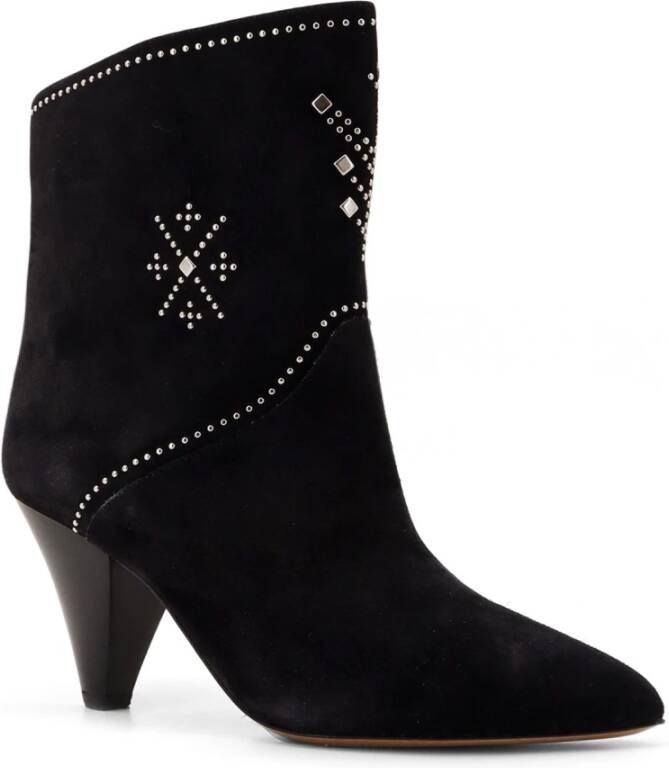 Isabel marant Studded Suede Enkellaarzen Black Dames