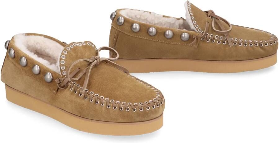 Isabel marant Studded Suede Loafers Beige Dames