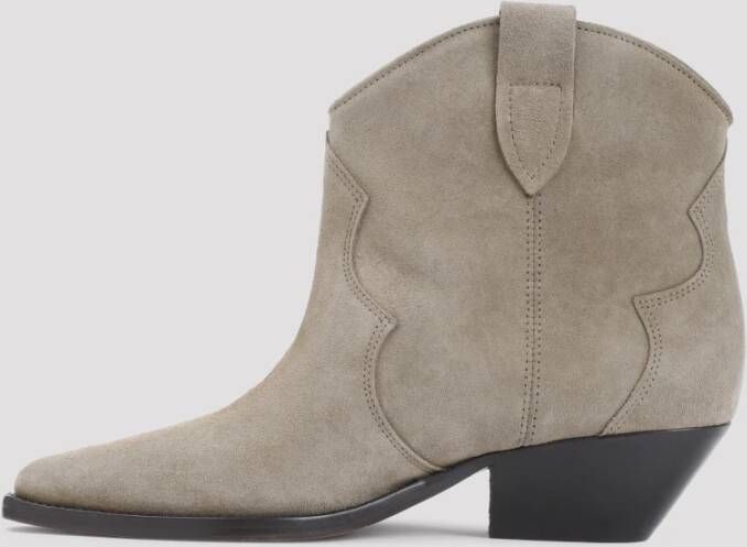 Isabel marant Taupe Beige Leren Enkellaarzen Beige Dames