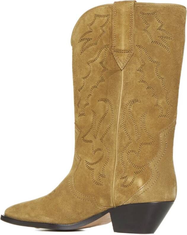 Isabel marant Westers-stijl Beige Laarzen met Geborduurd Motief Beige Dames