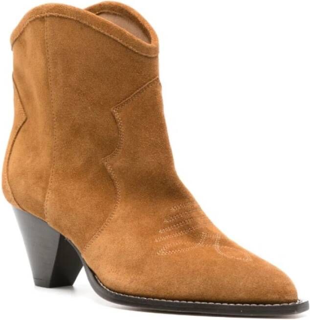 Isabel marant Wildlederstiefel met 60mm Tapered Hak Brown Dames