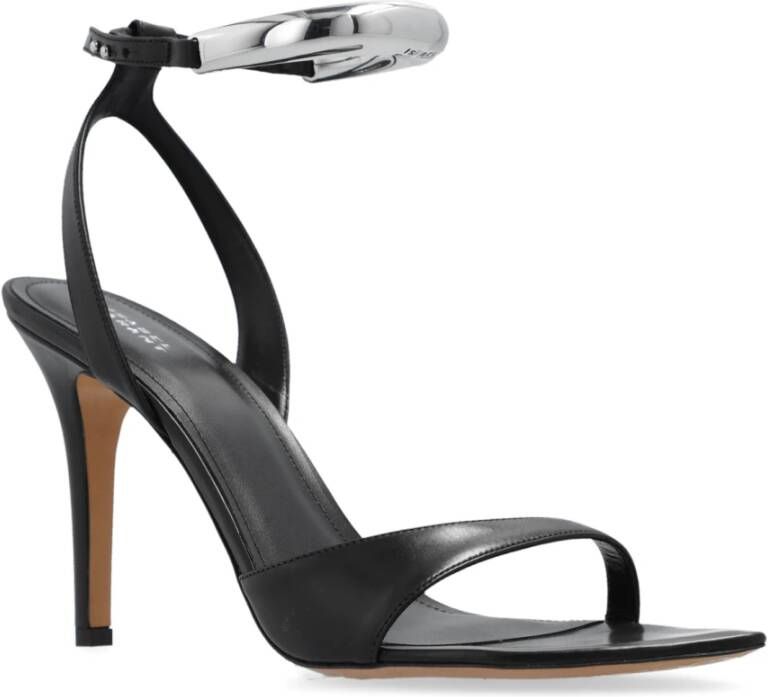 Isabel marant Yluan sandalen met hak van leer Black Dames