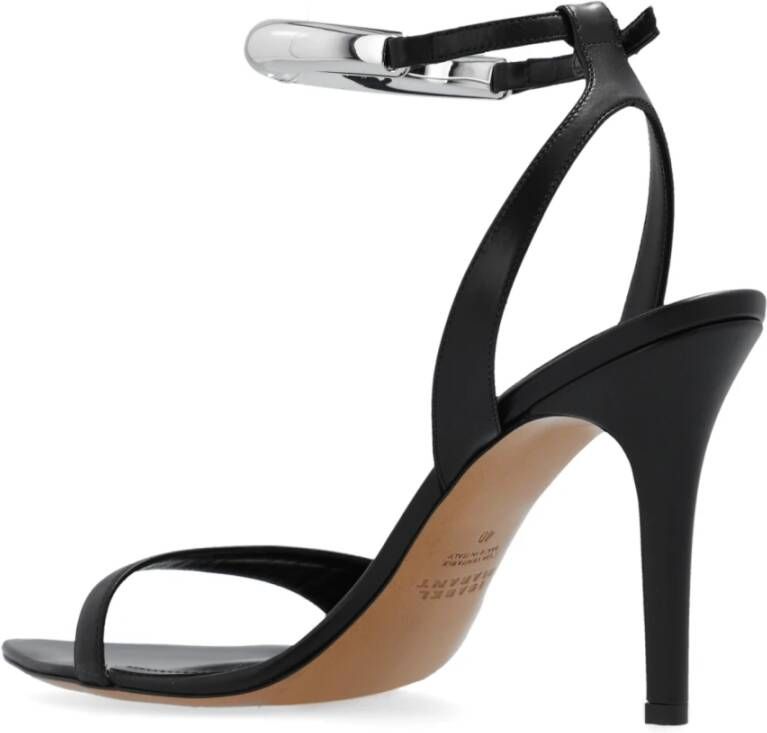 Isabel marant Yluan sandalen met hak van leer Black Dames