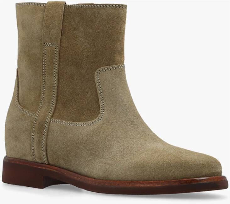 Isabel marant Zachte suède enkellaarzen Beige Dames