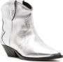 Isabel marant Zilver Metallic Leren Enkellaarzen Gray Dames - Thumbnail 2