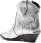 Isabel marant Zilver Metallic Leren Enkellaarzen Gray Dames - Thumbnail 3