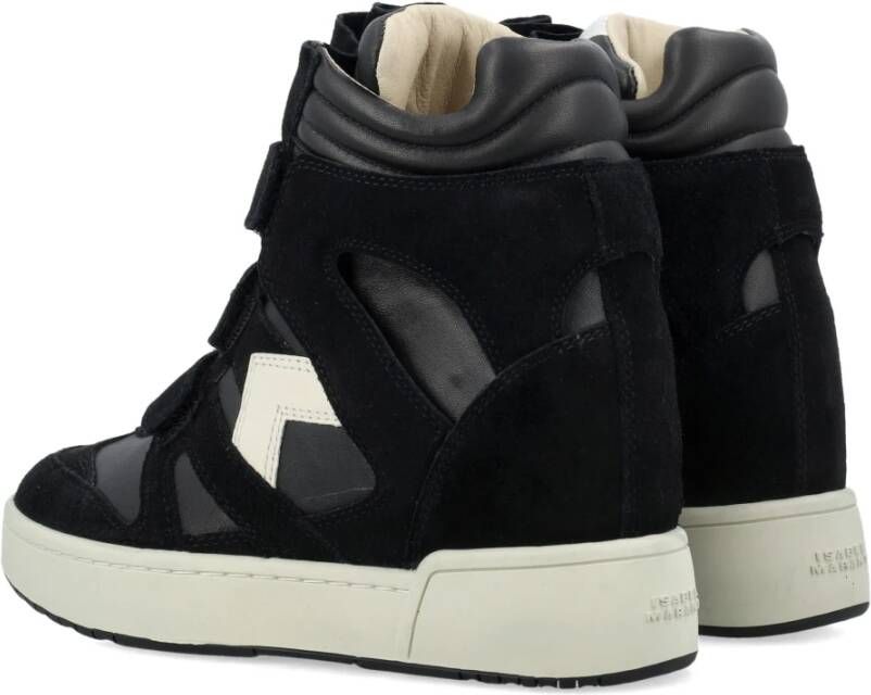 Isabel marant Zwarte hoge sneakers met verborgen sleehak Black Dames