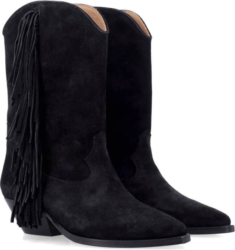 Isabel marant Zwarte Suède Franje Cowboy Laarzen Black Dames