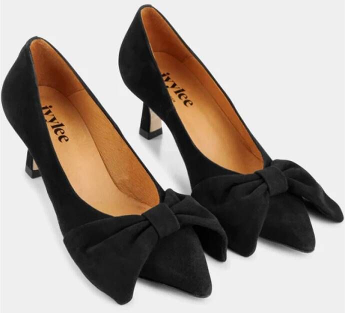 Ivylee Copenhagen Zwarte suède pump met kittenhakken Black Dames