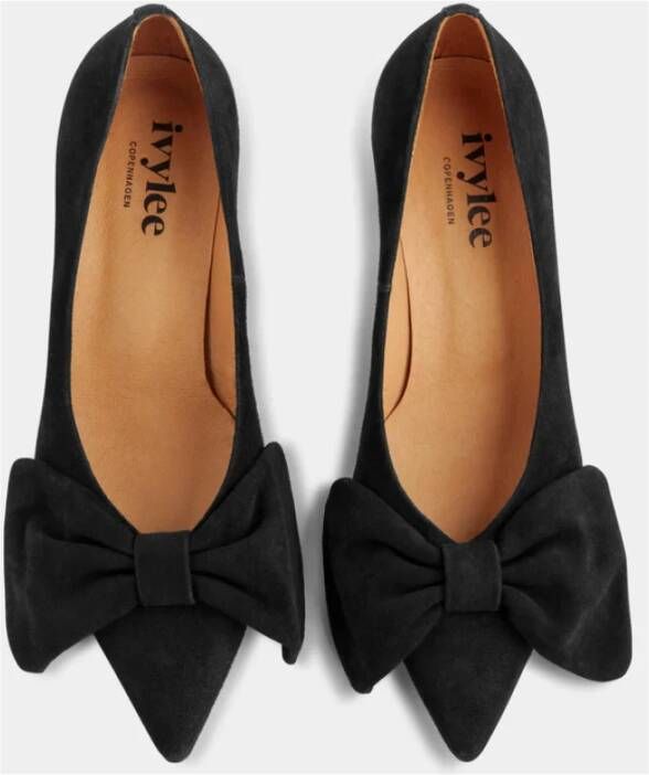 Ivylee Copenhagen Zwarte suède pump met kittenhakken Black Dames