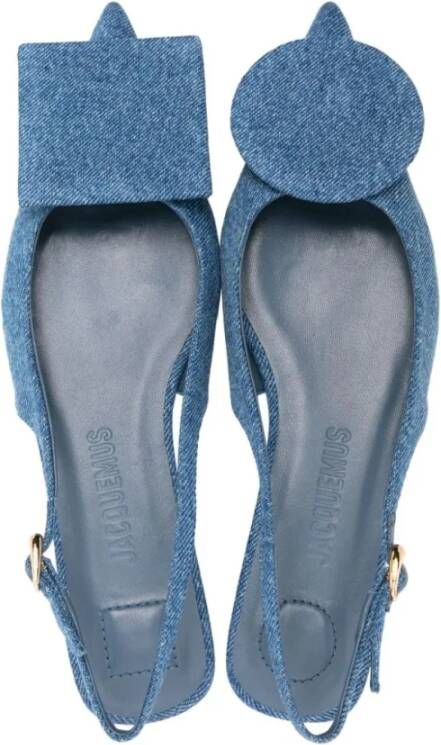 Jacquemus Blauwe Denim Slingback Ballerina Blue Dames