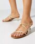 Jacquemus Crème Sandalen met Gouden Logo Beige Dames - Thumbnail 2