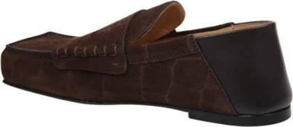 Jacquemus Donkerbruine Vierkante Loafers Brown Dames