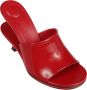 Jacquemus Rode Leren Dubbele Hak Sandalen Red Dames - Thumbnail 6