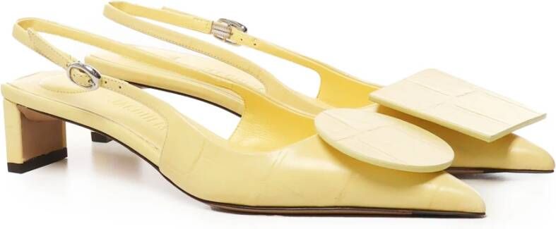 Jacquemus Gele sandalen met hak en enkelband Yellow Dames