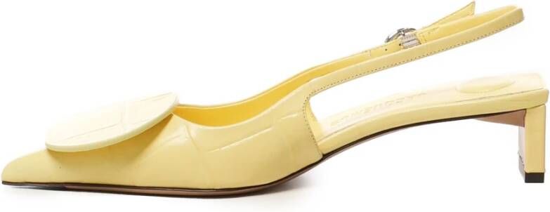 Jacquemus Gele sandalen met hak en enkelband Yellow Dames