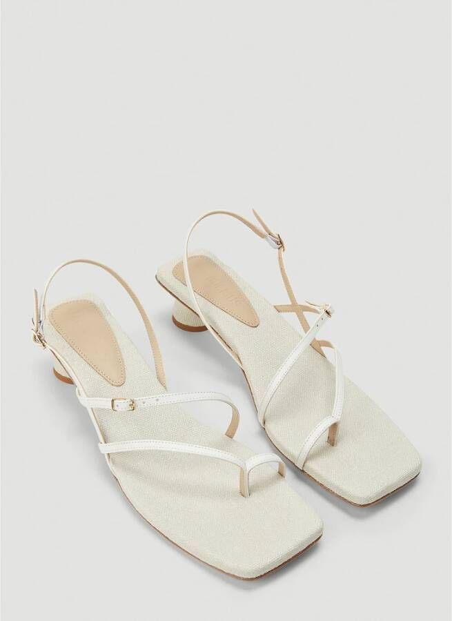 Jacquemus Gesp Lederen Plateau Sandalen White Heren