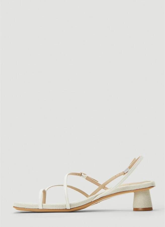 Jacquemus Gesp Lederen Plateau Sandalen White Heren