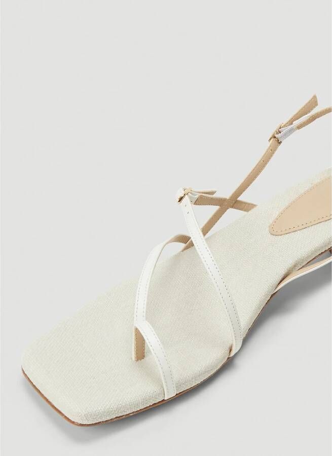 Jacquemus Gesp Lederen Plateau Sandalen White Heren