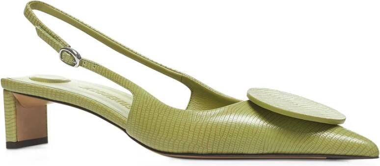 Jacquemus Groene leren sandalen met enkelband Green Dames