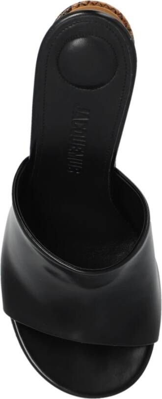 Jacquemus Gehakte pantoffels `Les Doubles` Black Dames