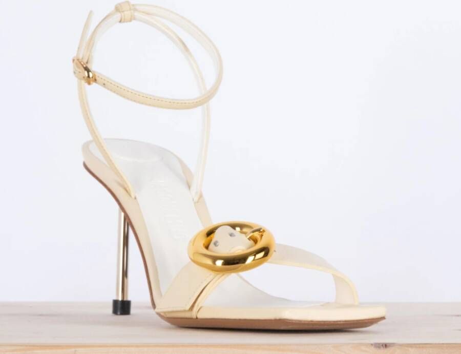 Jacquemus Krokodillenprint Leren Sandalen Cadeau White Dames