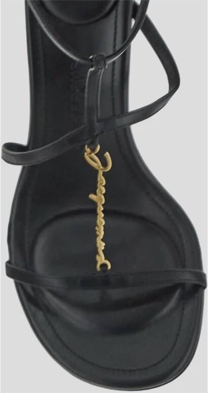 Jacquemus Leren Sandalen Pralu Black Dames