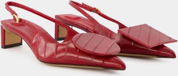 Jacquemus Rode Leren Slingback Pumps Red Dames