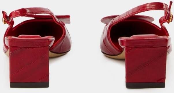 Jacquemus Rode Leren Slingback Pumps Red Dames