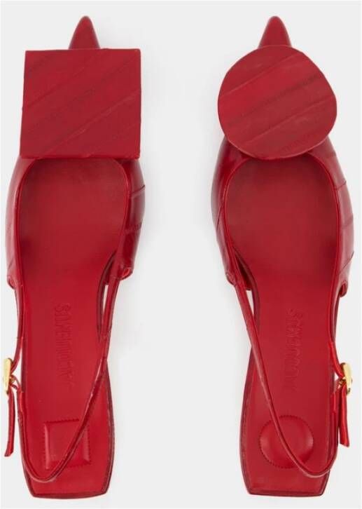 Jacquemus Rode Leren Slingback Pumps Red Dames