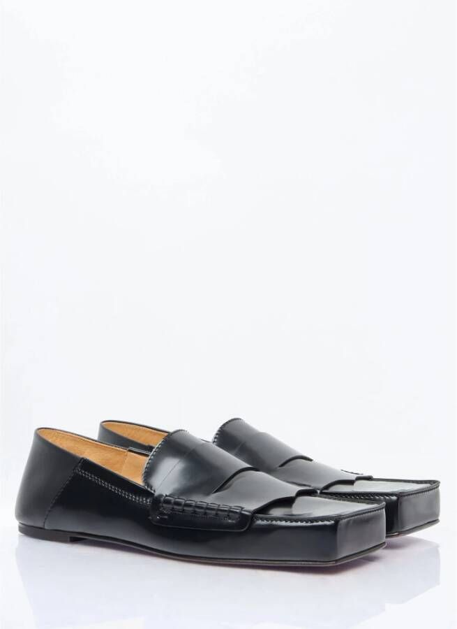 Jacquemus Vierkante Neus Leren Loafers Black Heren