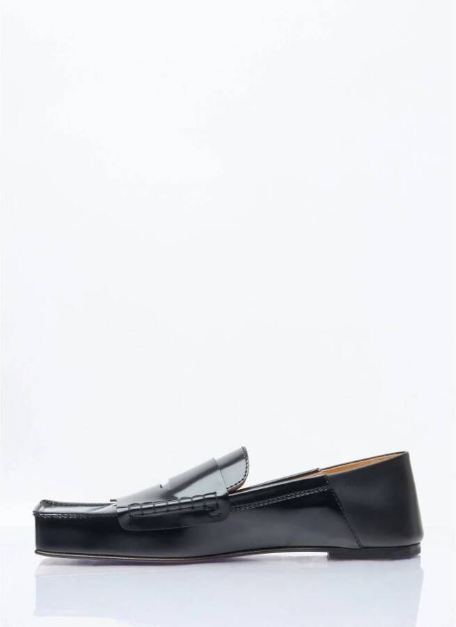 Jacquemus Vierkante Neus Leren Loafers Black Heren