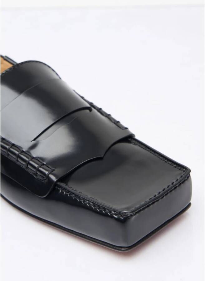 Jacquemus Vierkante Neus Leren Loafers Black Heren