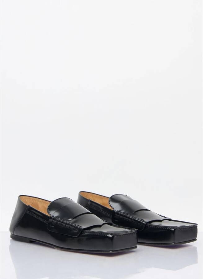 Jacquemus Vierkante Neus Leren Loafers Black Heren