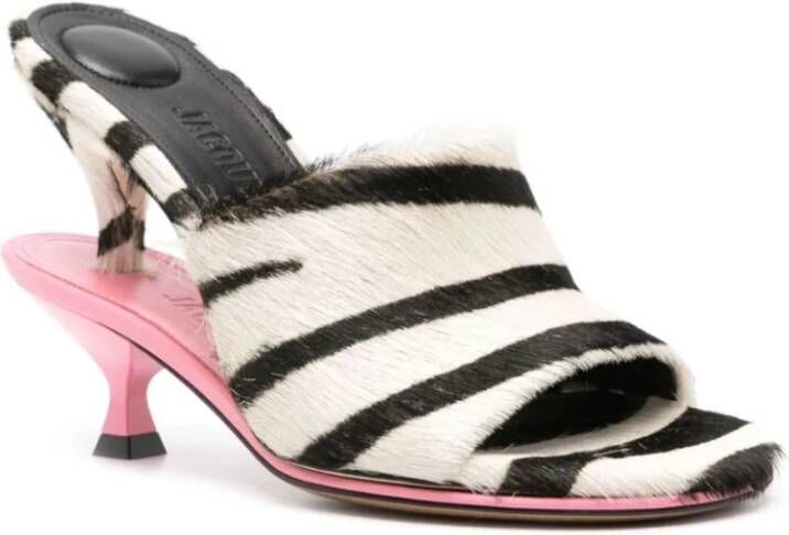 Jacquemus Zebra Print Dubbele Muiltjes Multicolor Dames