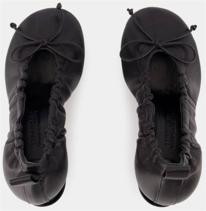 Jacquemus Zwarte Leren Ballerina Pumps Black Dames